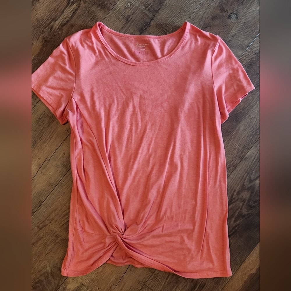 Tek Gear Coral Short Sleeve Knot Top